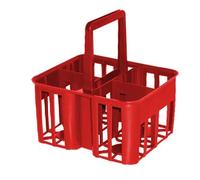 Mobil Plastic Cestello in plastica 4 posti portabottiglie Grandi/bottiglioni Rosso
