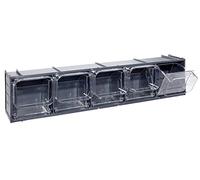 MOBIL PLASTIC S.P.A. Cassettiera modulare Crystal Box CB50/2S con 5 cassetti basculanti - Grigio scuro
