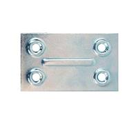 MOBILA Masidef Zincate Piastrine Piastre con Viti 4-Pezzi, 50 mm x 40 mm Taglia, Bianco