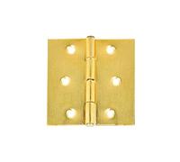 Mobila RS00242 Cerniere quadre con Spina Fissa, Ferro ottonato, 80 x 80 mm, 2 Pezzi, Nessuno, 2 unità