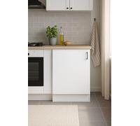 Mobile 1 anta Fombio, Armadietto verticale, Modulo contenitore, Base cucina compatta, 60x60 h90 cm, Bianco e Rovere