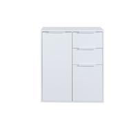 Composad | Base 2 Ante e 2 Cassetti Espresso 72x87x35,3 cm Bianco Laccato Mobile multiuso per soggiorno, ingresso o ufficio, con 2 ante e 2 cassetti. Made in Italy