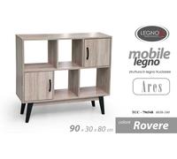 Mobile 2 Ante e 4 Vani cm 90x30xh.80 Colore Rovere