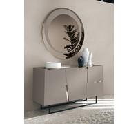 Mobile 3 ante madia design moderno rettangolare tortora con vetro CIC-567