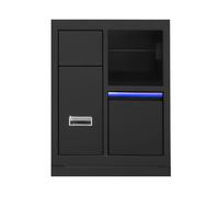 MOBILE A 3 CASSETTI CON SUPPORTO PER BOBINA DI CARTA - BLU