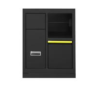 MOBILE A 3 CASSETTI CON SUPPORTO PER BOBINA DI CARTA - GIALLO