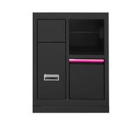 MOBILE A 3 CASSETTI CON SUPPORTO PER BOBINA DI CARTA - ROSA
