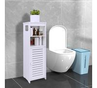 Mobile a colonna da bagno, alto mobile, armadio su piedistallo, per soggiorno, sala da pranzo, cucina, per bagno, 24 x 20 x 75 cm, bianco