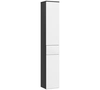 Mobile a Colonna da Bagno Salvaspazio con 2 Armadietti e Cassetto 30x28x180 cm Nero e Bianco