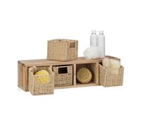 Mobile a parete in legno Scaffale con ceste Design elegante Multiuso Compatto