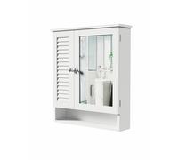Mobile a specchio da bagno in legno mdf laccato 60x15x h. 68 cm, Sìordine