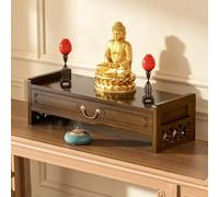 Mobile altare da tavolo in bambù con cassetto | Tavolo altare per meditazione facile da montare per camera, ufficio e sala meditazione(A,52cm/20.4in)