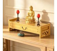 Mobile altare da tavolo in bambù con cassetto | Tavolo altare per meditazione facile da montare per camera, ufficio e sala meditazione(B,52cm/20.4in)