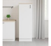 Mobile alto 1 anta Pianengo, Colonna cucina, Modulo dispensa verticale, Mobile verticale compatto, 60x60 h148 cm, Bianco e Rovere