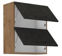 Mobile alto ROCK - Melaminico decoro rovere lancillotto e grigio matera - 1 anta - L60 x H72 cm