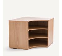 Mobile angolare basso per armadio componibile, impiallacciato rovere, EVORIA Beige TU