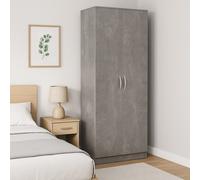 Mobile Armadio 2Ante 71x38 H182 cm 6Ripiani Porta Scarpe Multiuso colore Cemento