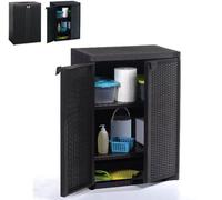 MOBILE ARMADIO BASSO RESINA ESTERNO GARAGE TERRAZZO STILE RATTAN 2026