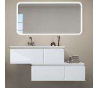 Mobile arredo bagno moderno 100+110 120 130 140 200 lavabo cassetti 5 colori |P0