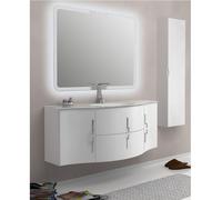 Mobile Arredo per Bagno 138 cm con lavabo 4 colori componibile sospeso moderno|4