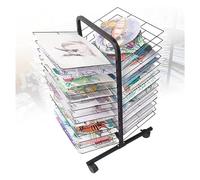 Mobile Art - Scolapiatti con ruote, per aule e studio, per dipinti e opere d'arte, altezza regolabile (Y, 1,2 x 10 m, colore: Nero