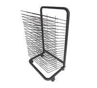 Mobile Art - Scolapiatti con ruote, per scuole e club artistici, 20 ripiani, flessibile, per pittura e artigianato in classe, 2 pezzi