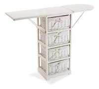 Mobile asse tavola da stiro cassettiera con 4 cassetti porta biancheria bianco richiudibile salvaspazio stirare comodo