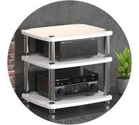 Mobile audio Hi-Fi, supporto a 4 strati in MDF per giradischi, con piedini ammortizzanti e ripiano per amplificatore di potenza