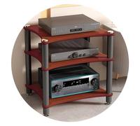 Mobile audio HiFi a 3 livelli in MDF per giradischi, Home Theater e sala conferenze, marrone, 60 x 48 x 62 cm, elegante soluzione di archiviazione audio
