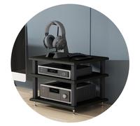 Mobile audio HiFi, scaffale multistrato AV e supporto per giradischi, elegante unità multimediale per intrattenimento da pavimento, per gli amanti dell'home theater e della musica