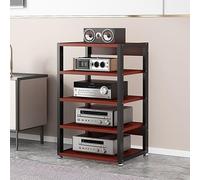 Mobile AV Media Stand con ruote, armadio stereo audiovisivo, torre di stoccaggio componente, centro di intrattenimento angolare, mobile mobile per TV, scaffale per media TV