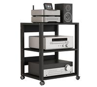 Mobile AV Moderno, Mobile Contenitore Ste, ripiano o-Video, Rack a Torre a 3/4/5/6 Livelli con Ruote, Rack per contenuti o, Supporto per Giochi Ste, Rack per Console Ma (50x40x69,5 cm / 19,6