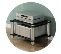 Mobile AV Moderno Nero - Supporto TV a 2 Livelli per amplificatori e Altoparlanti - Elegante Mobile per Home Theater - Soluzione per riporre apparecchiature Audio - Ideale per sistemi di INT