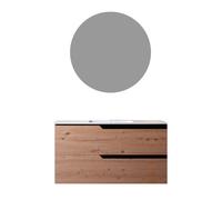 Mobile bagno 100 cm Sospeso Rovere Cartagena Boston con Specchio Rotondo Bonussi