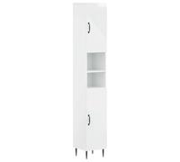 Mobile bagno 3 pezzi in legno di ingegneria con ripiano aperto | Design sottile, porte reversibili, manutenzione con panno umido, fissaggio a parete incluso, lavabo non incluso