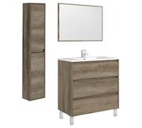 Mobile Bagno 80 Cm con COLONNA e SPECCHIO (LAVABO INCLUSO) - Dakota