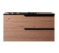 Mobile bagno 80 cm Sospeso Rovere Cartagena con Lavabo Nero Opaco Boston Senza Specchio Bonussi
