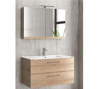 Mobile Bagno 90cm Sospeso Con Specchio Contenitore - New Elsa