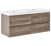 Mobile bagno a parete con doppio lavabo Fronte MDF 4 cassetti 120 x 46 cm tortor