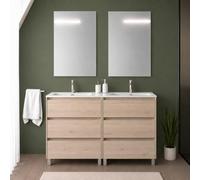 Mobile Bagno a Terra 120 cm Rovere Bali 6 Cassetti Doppia Vasca Gaya