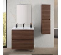 Mobile bagno a terra 80 cm noce canaletto con cassetti soft-close Kleo
