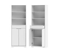 MOBILE BAGNO ALTO HOMCOM IT834-958V00WT - Truciolato e MDF, Bianco, 1 porta, 1 ripiano