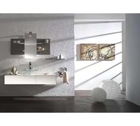 MOBILE BAGNO ARREDO BAGNO COMPLETO PENSILE BIANCO 140CM LAVABO SPECCHIO MENSOLE
