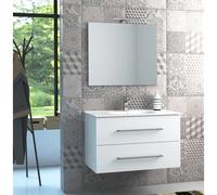 Mobile bagno base lavabo sospeso Mary 90x46 cm bianco Bianco