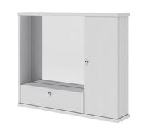 Mobile bagno bianco frassinato con specchio e luce pensile bagno anta ribalta