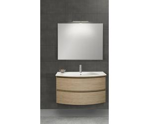 MOBILE BAGNO CIRCLE 93U GLOBAL TRADE K006 CONSOLLE INTEGRALE RESINA E SPECCHIO