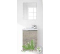 MOBILE BAGNO COMPLETO CM 40X22X58H LAVABO ROVERE SPECCHIO SALVASPAZIO COMPATTO