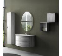 Mobile bagno composizione completa modello Ginevra specchio cubotti colonna
