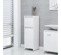 Mobile Bagno con Anta e 2 Scomparti, Armadio Lavanderia in Legno Multistrato Bianco, 30x30x95 cm, Design Elegante e Ampio Spazio di Stoccaggio, Facile da Pulire, Assemblaggio