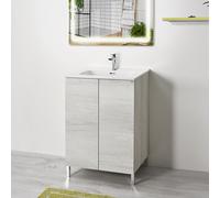 Mobile Bagno con Lavabo a Terra 60x45 cm in Ceramica con 2 Ante Vari Colori